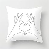 RTSX Funda de Almohada Retrato Cuadrado Cojín de Almohada Cubiertas de Almohada de impresión en Blanco y Negro Casa de Almohada de Almohada Sofá Sofá Cubierta (Color : 7)