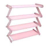 Zapatero, 4 niveles de tela no tejida para el hogar, soporte para zapatos para sala de estar, baño, dormitorio(Light Blue)