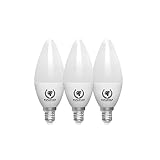 Espartan Bombilla LED E14 Luz fría Vela 6W, 6400K, 650 lúmenes, Equivalente a 50W incandescente,Casquillo fino, Blanco frío - 3 unidades [Clase de eficiencia energética A+]