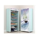QIFFIY Zapatero organizador de almacenamiento para zapatos, 28 pares de fundas portátiles de una hilera, no tejidas, para el hogar, para zapatos, ahorra espacio (color: vela suave)