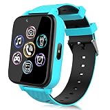 Smartwatch para Niños, Reloj Teléfono para Niña y Niño Pantalla Táctil con Música, 14 Juegos, Cámara, Linterna, Alarma, Reloj Inteligente para Niños Regalo (Azul)