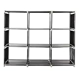 Tangjiu - Armario de almacenamiento no tejido, zapatero impermeable, 3 capas 9 cubos, organizador multifuncional para bricolaje, dormitorio, sala de estar, baño, etc.