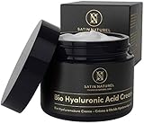 Crema Facial de Acido Hialuronico Puro ORGÁNICA 50 ml - Vegano de Alta Calidad - Crema Antiarrugas para Mujer con Aloe Vera y Vitamina E - Usar con un Serum Facial - Cremas Faciales