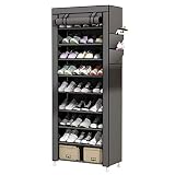 UDEAR Zapato del gabinete Zapatero de Tela 10 Niveles Zapateros y hormas para Zapatos Gris
