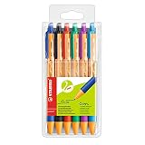 Bolígrafo retráctil ecológico recargable STABILO pointball - Estuche con 6 colores