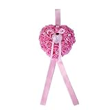 Caja de Almohada de Anillo, Rosa romántica Favores de Boda Corazón Perla Regalo Caja de Anillo Almohada Cojín Blanco Rojo