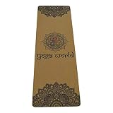 Yoga World Mandala Yoga Mat, antideslizante, parte inferior de goma TPE, suave gruesa duradera, equipo de ejercicio para pilates y en casa cojín ecológico biodegradable, 72 x 24 pulgadas (multicolor)