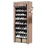 UDEAR Zapato del gabinete Zapatero de Tela 10 Niveles Zapateros y hormas para Zapatos Marrón