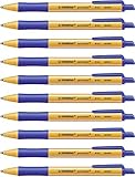 Bolígrafo retráctil ecológico recargable STABILO pointball - Caja con 10 unidades - Color azul
