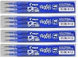 Pilot FriXion Ball Tintenroller, Repuesto de tinta (4 juegos de 3 piezas), 0.7, Azul