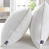 BedStory Almohadas Bambú 50x75 Almohada Pack 2 con Funda de Lavable Almohada Antiácaros con 90% de 3D Fibra + 10% de 7D Fibra de poliéster Relleno de Almohadas de Calidad Hotelera