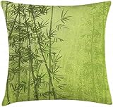 BONRI Funda de cojín para cojín exótico, Bosque Tropical, Selva, paraíso, ecología, Feng Shui, Funda de Almohada Decorativa con Acento Cuadrado, Verde Pistacho, Verde Helecho, (16'x16 / 40x40cm